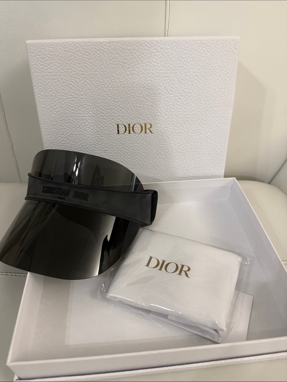 NIB Christian Dior Visor Black w/ dustbag V1U